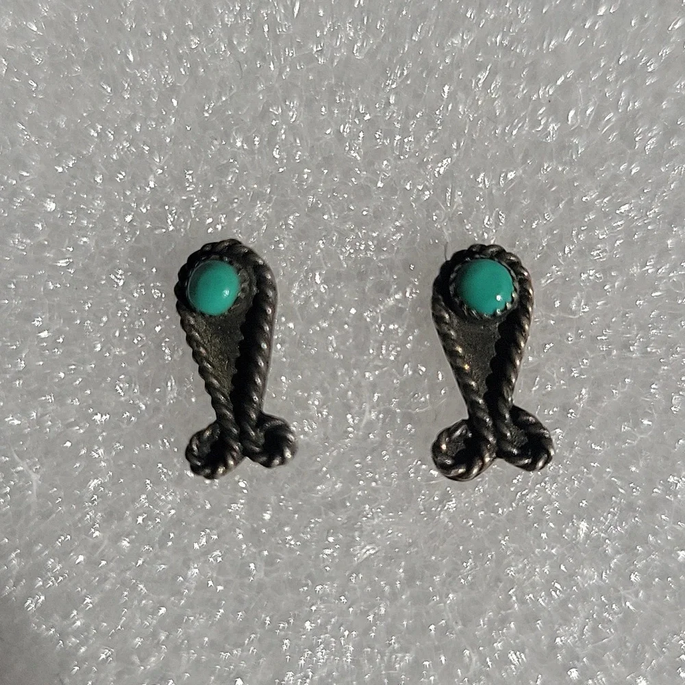Sterling Silver Natural Turquoise Post Earrings